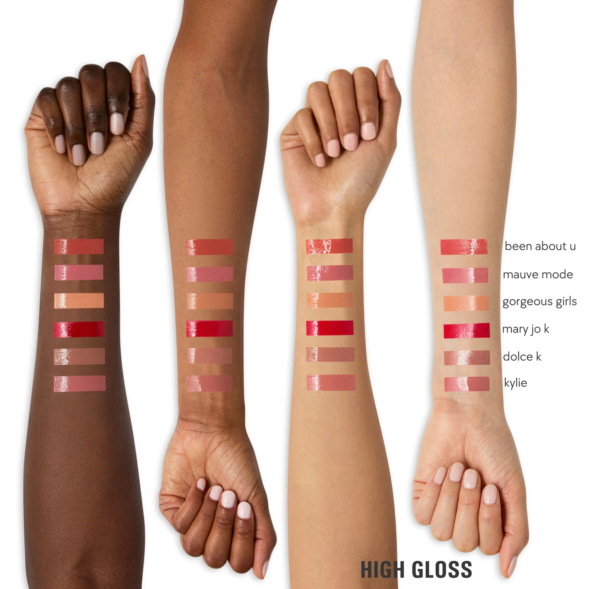 Brillo de labios de alto brillo con destellos multidimensionales