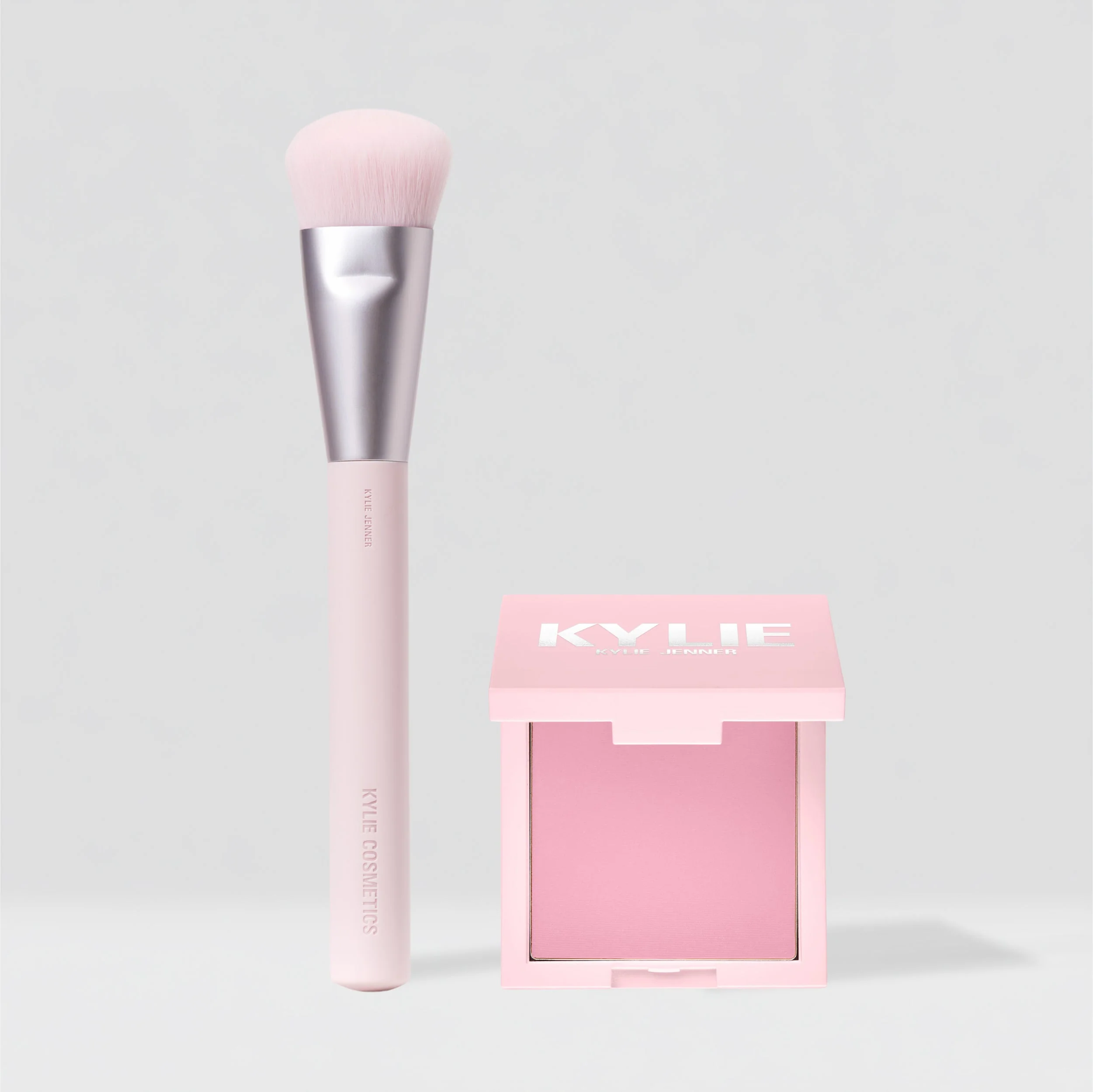 Dúo de blush en polvo compacto y brocha