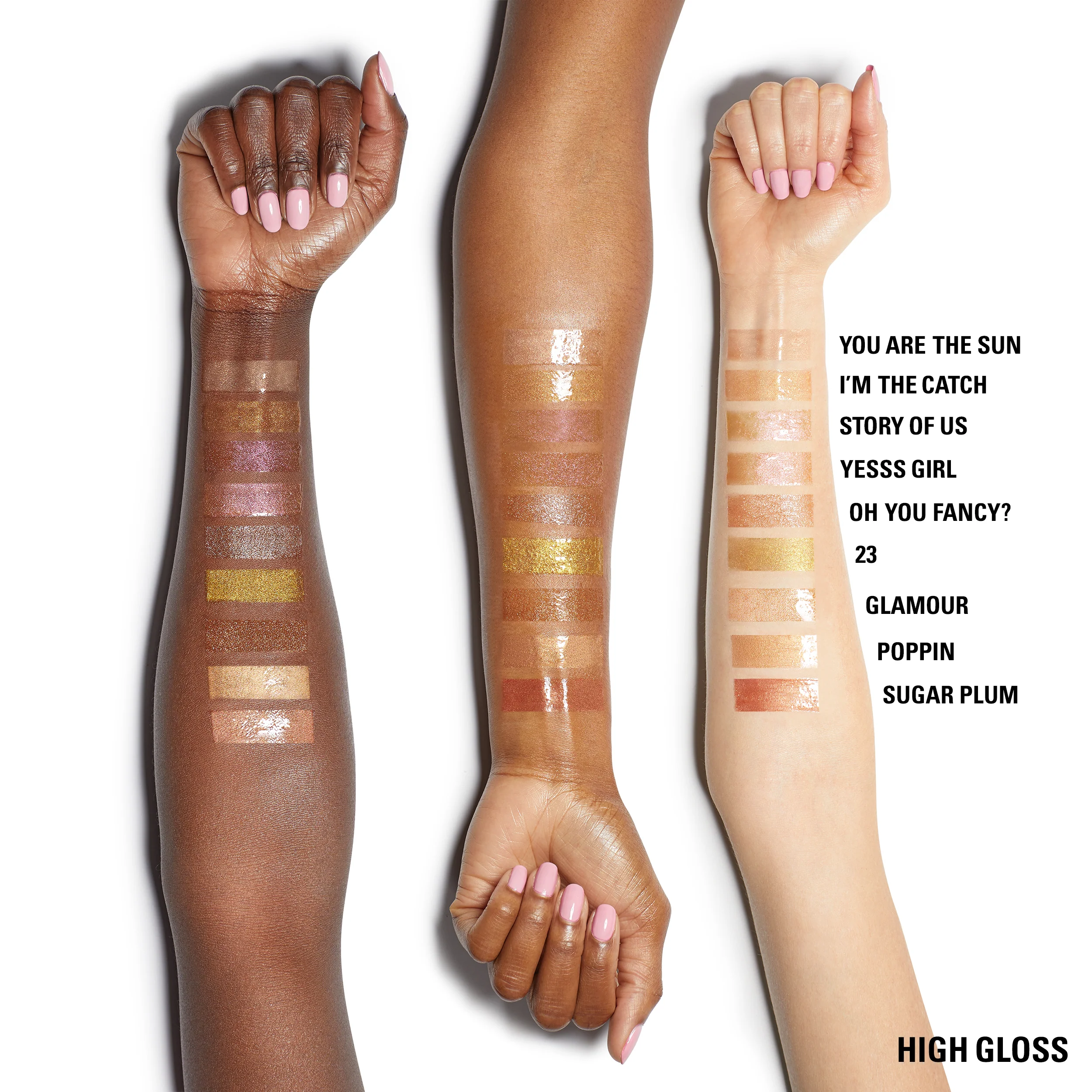 Brillo de labios de alto brillo con destellos multidimensionales